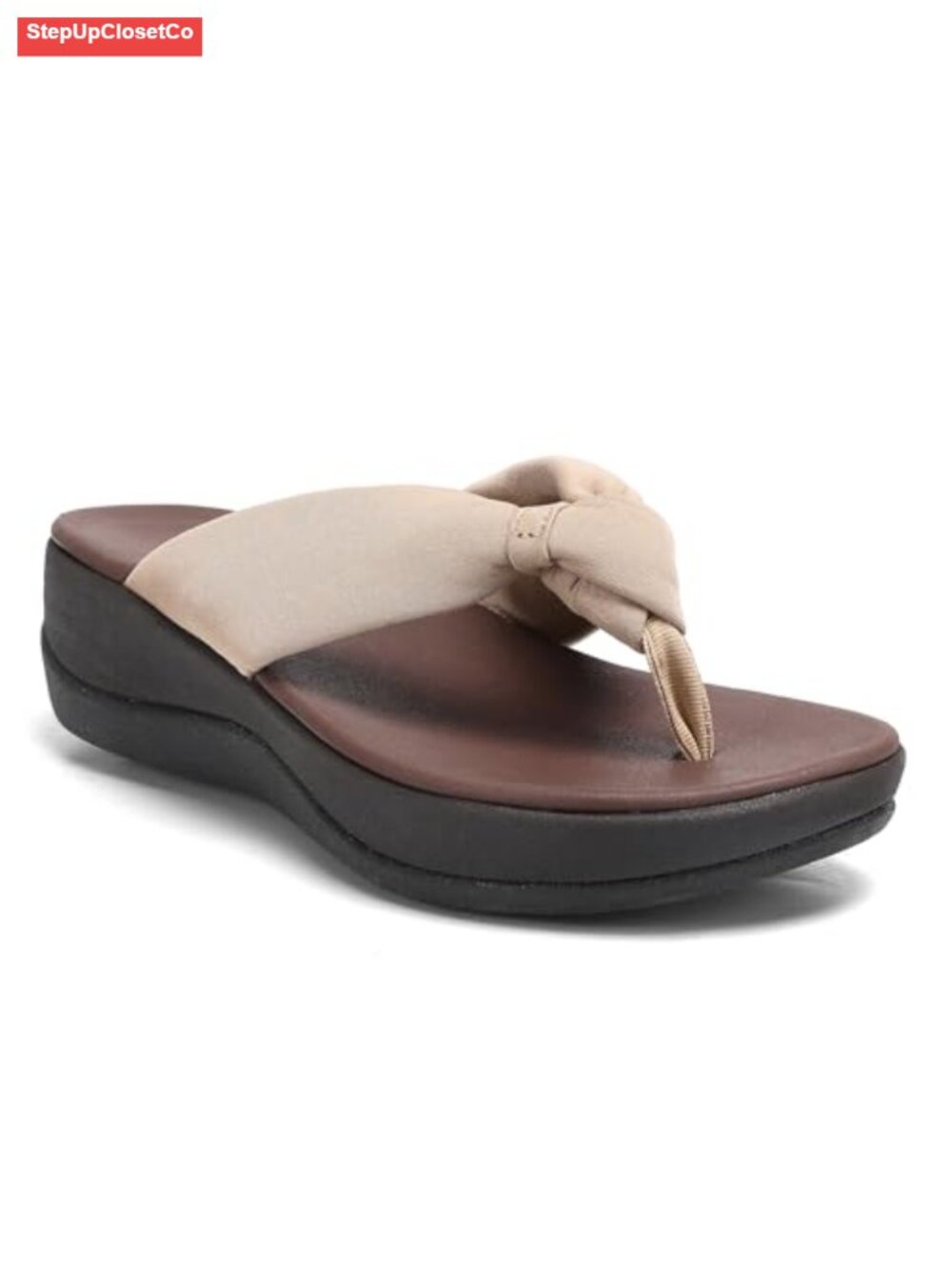 Women's Thick Cushion Wedge Flip Flops Comfortable Platform Thong Sandals